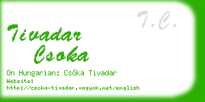 tivadar csoka business card