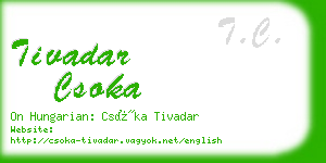 tivadar csoka business card